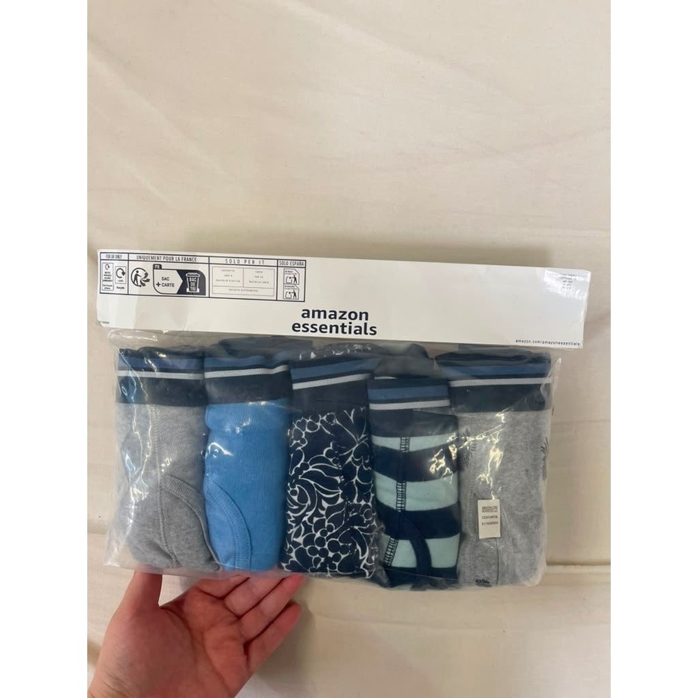 Amazon Essentials Mens Boxer Briefs 5 Pack Blue Grey Stripe Floral Multi Color